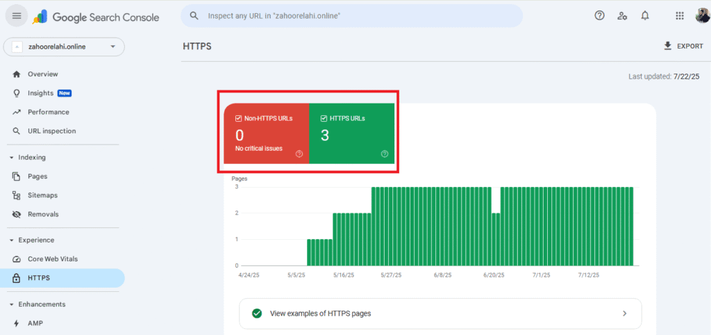 Image of my website HTTPS completion