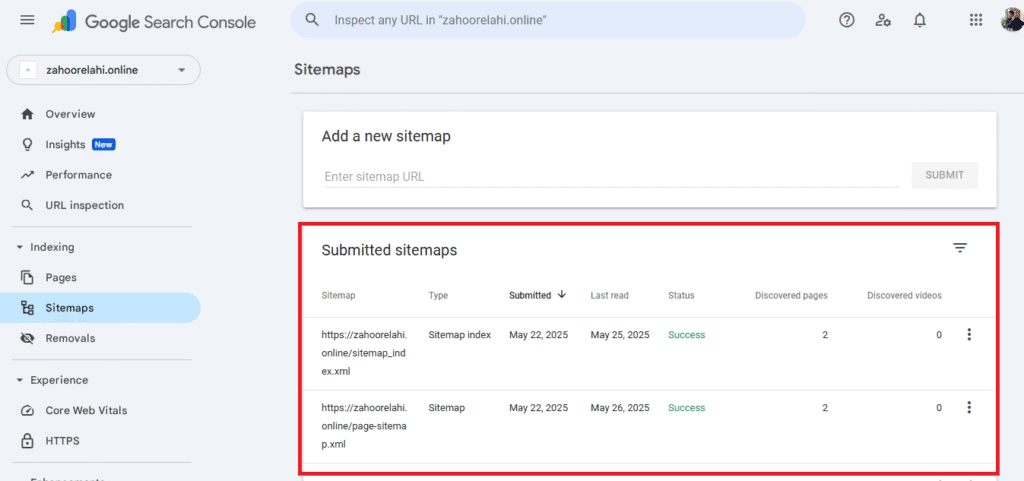 Sitemaps successful added